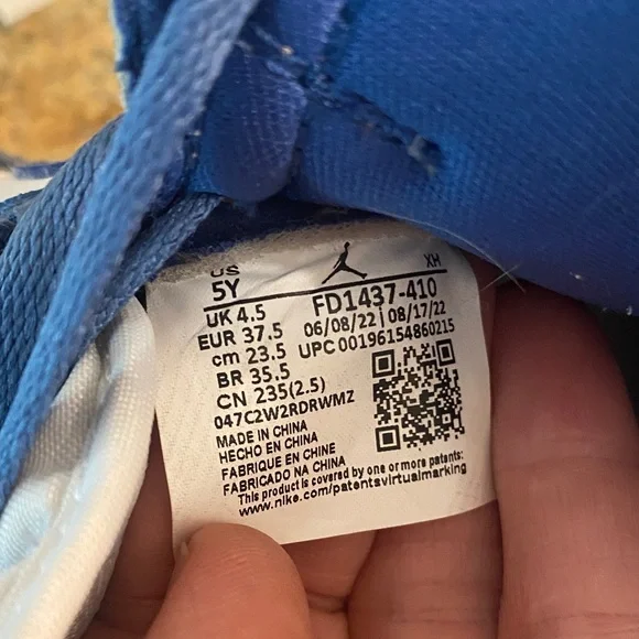 Jordan High-Top Sneakers in Blue and Gray - Picture 2 of 5